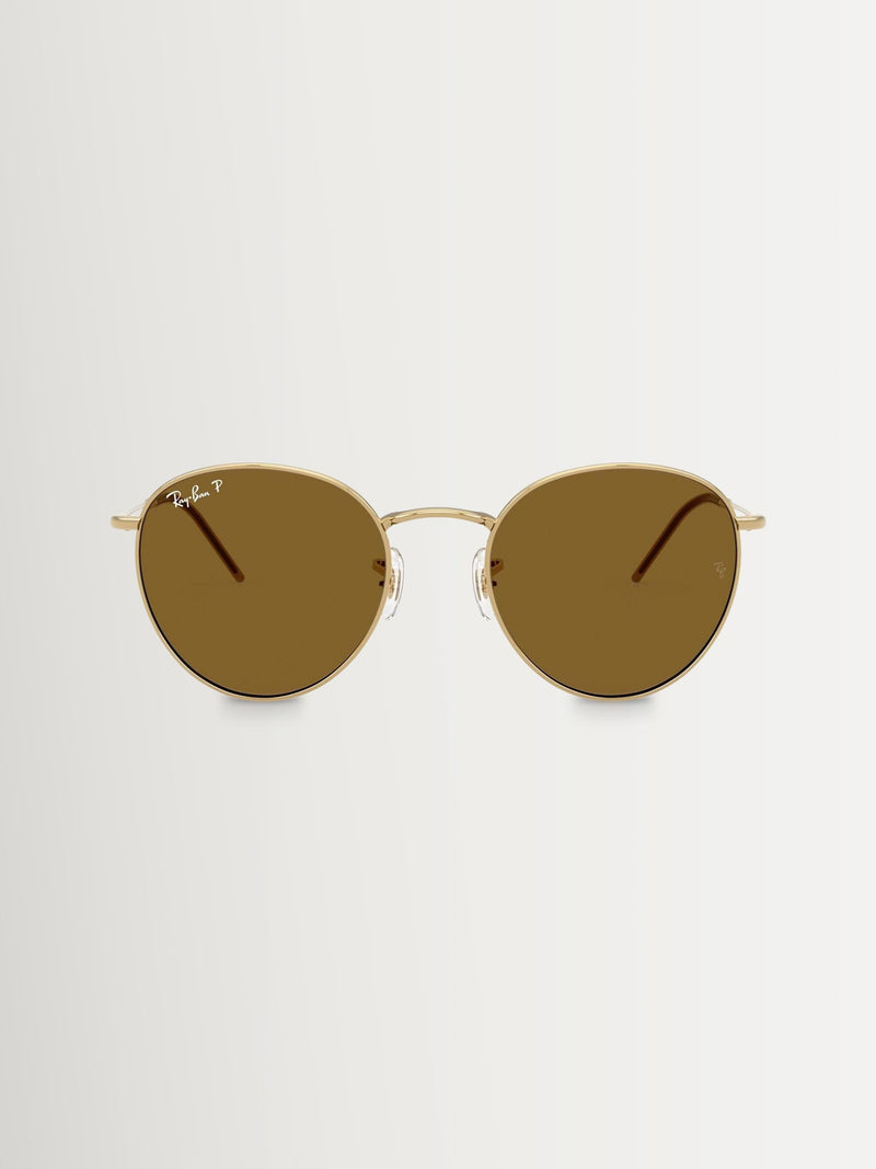 Ray-Ban Round Reverse gold polarised sunglasses - British product