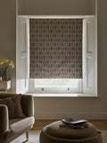 Mink natural geometric print roller blind - British product