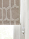 Mink natural geometric print roller blind - British product