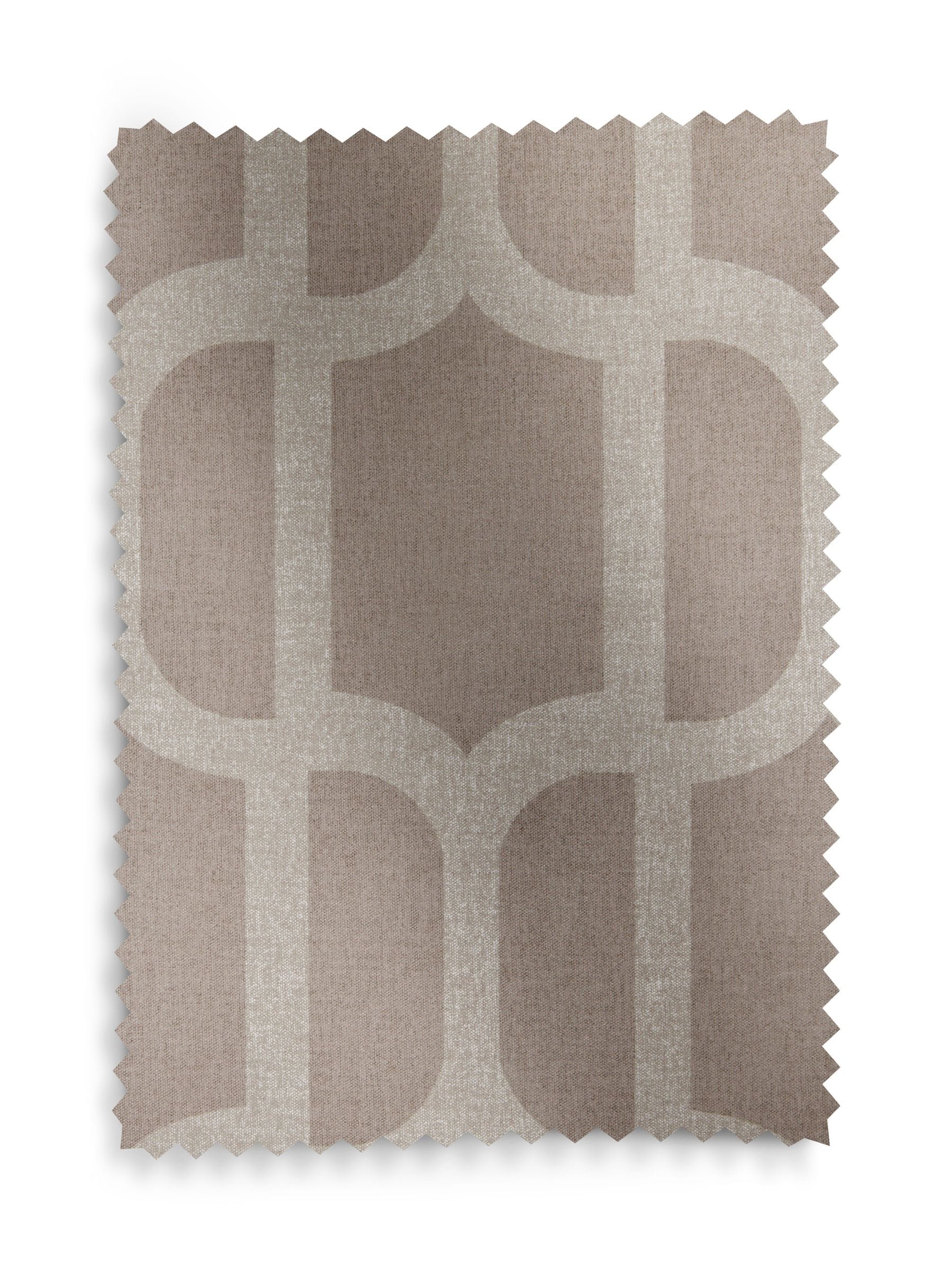 Mink natural geometric print roller blind - British product