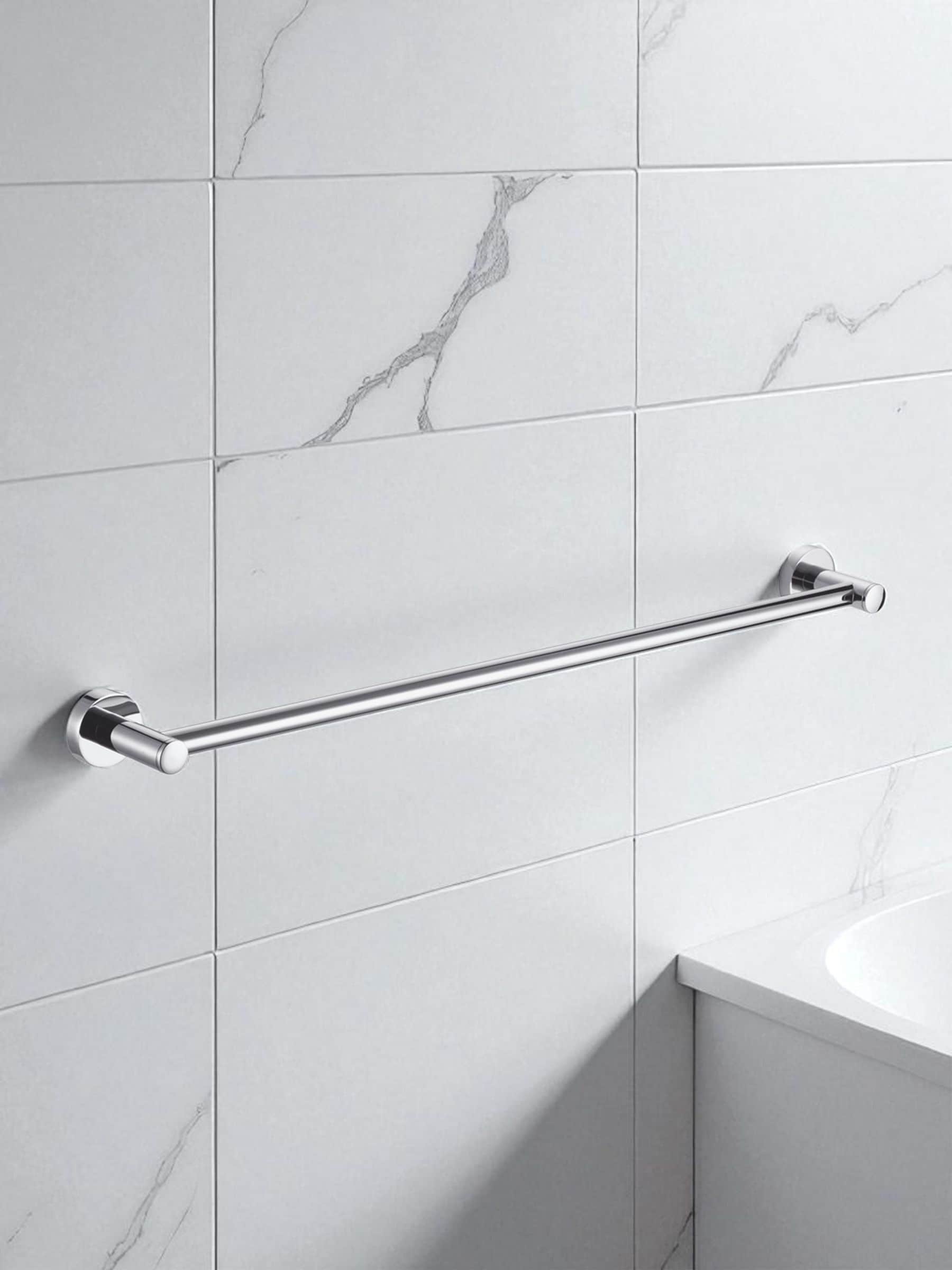 Showerdrape Silver Modernity wall mounted towel rail 50cm (British brand)