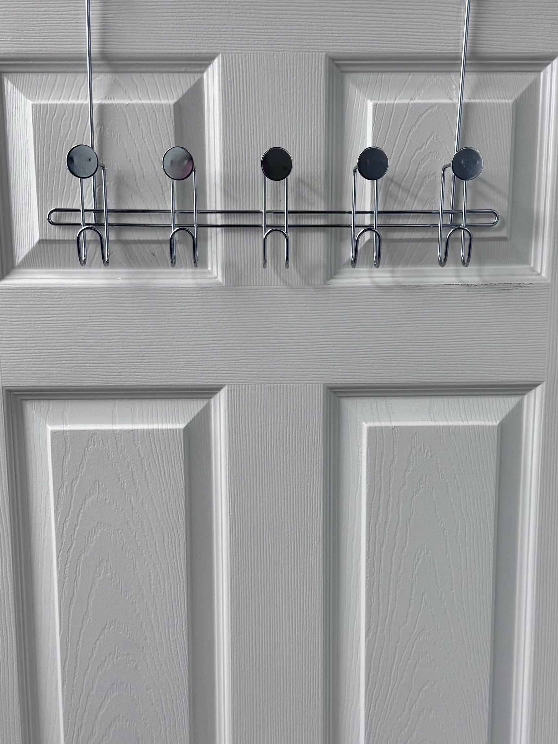 Showerdrape Silver Moretti over door storage hooks 29cm, UK version