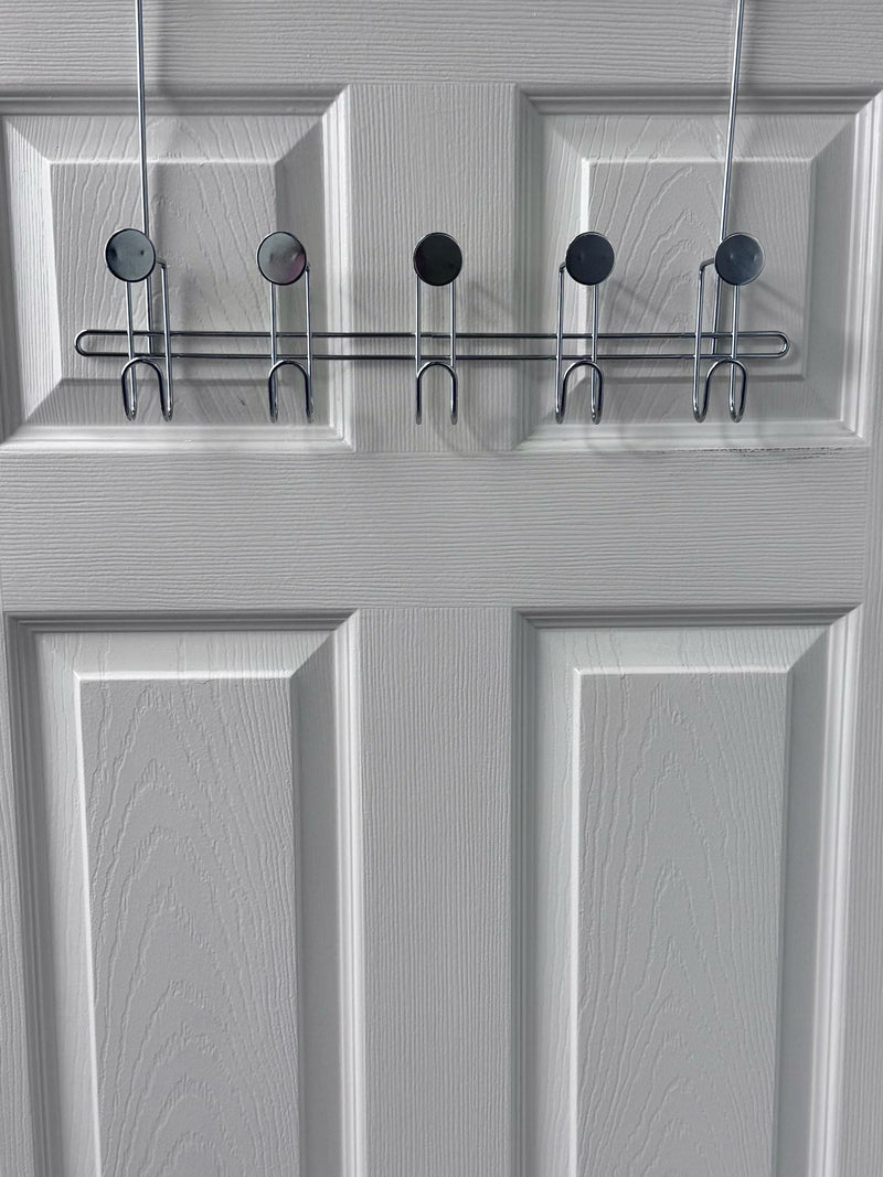 Showerdrape Silver Moretti over door storage hooks 29cm, UK version