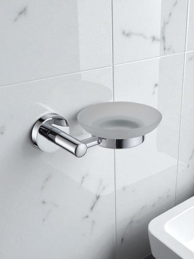 طبق صابون زجاجي مثبت على الحائط مودرن فضي من Showerdrape