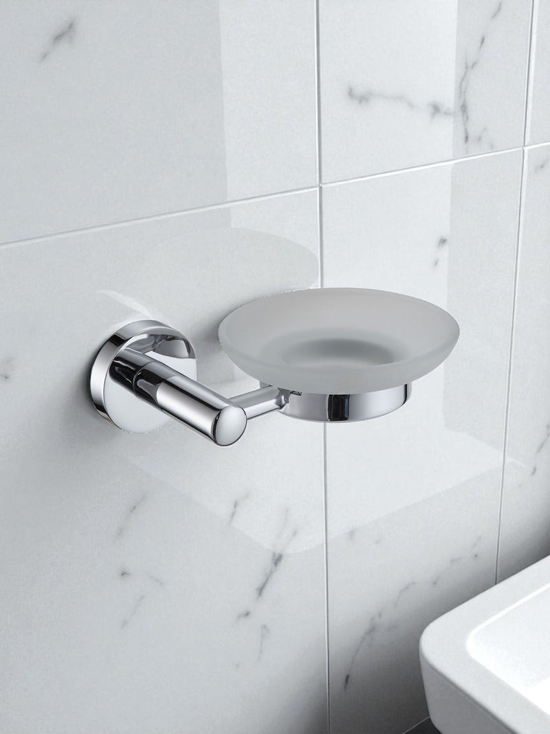 Showerdrape Silver Modernity Wall Mounted Glass Soap Dish