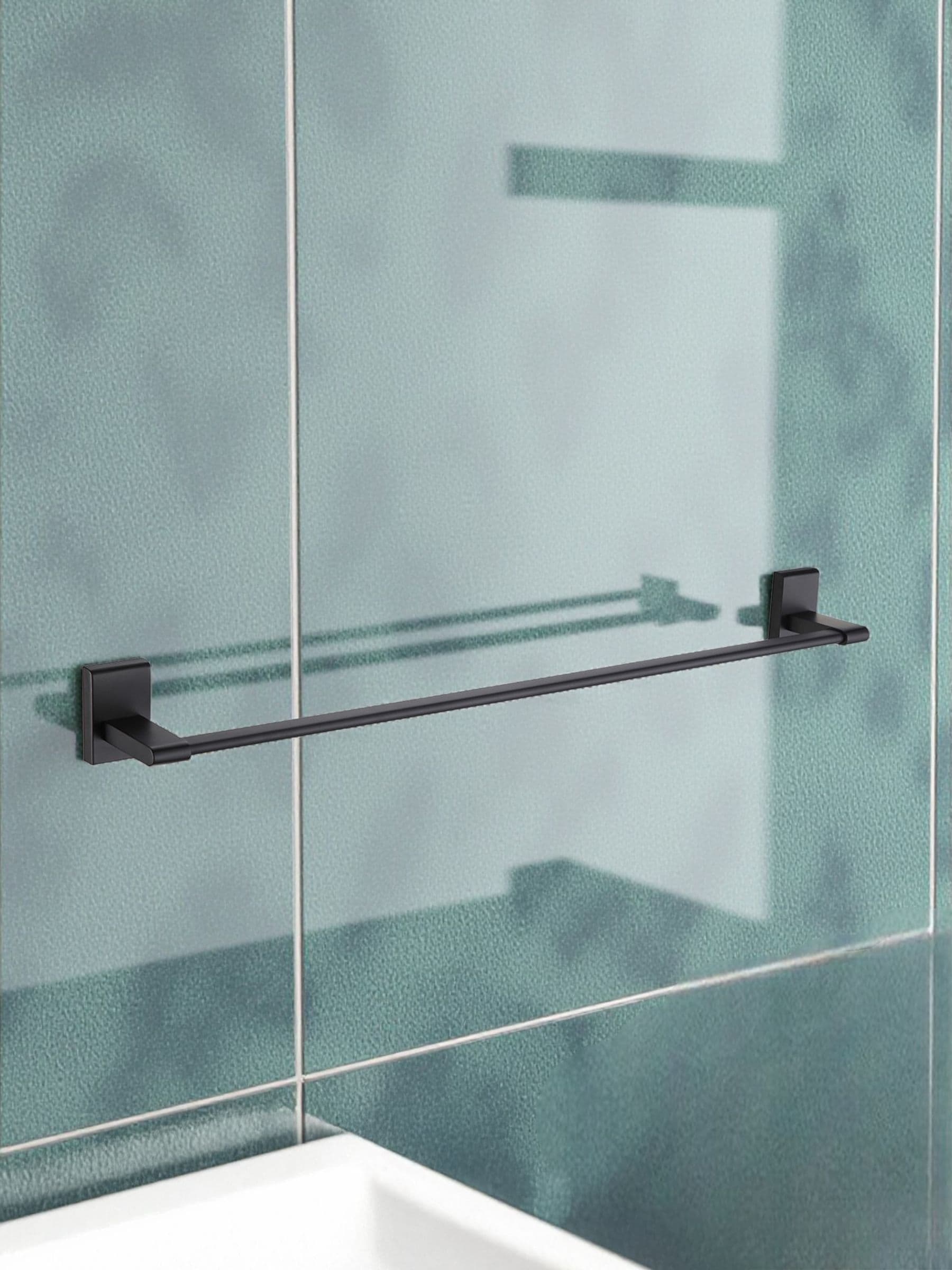 Showerdrape Black Unity Wall Mounted Rail Towel