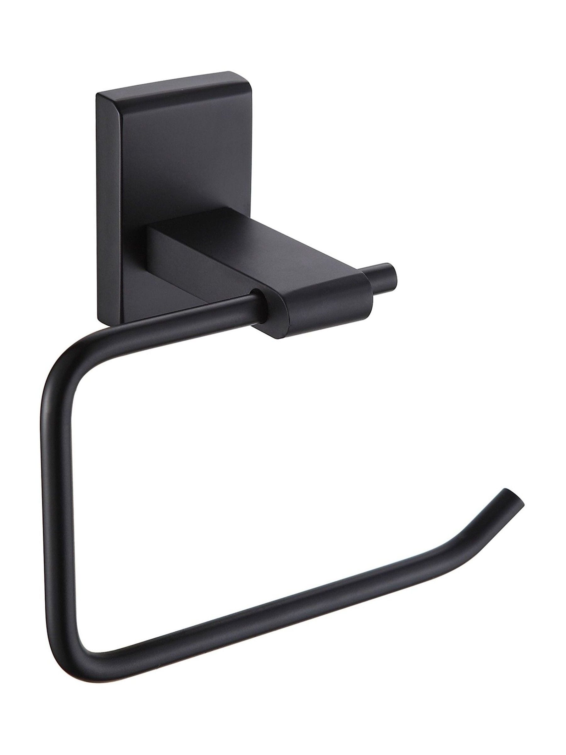 Showerdrape Black Unity toilet roll holder (British brand)