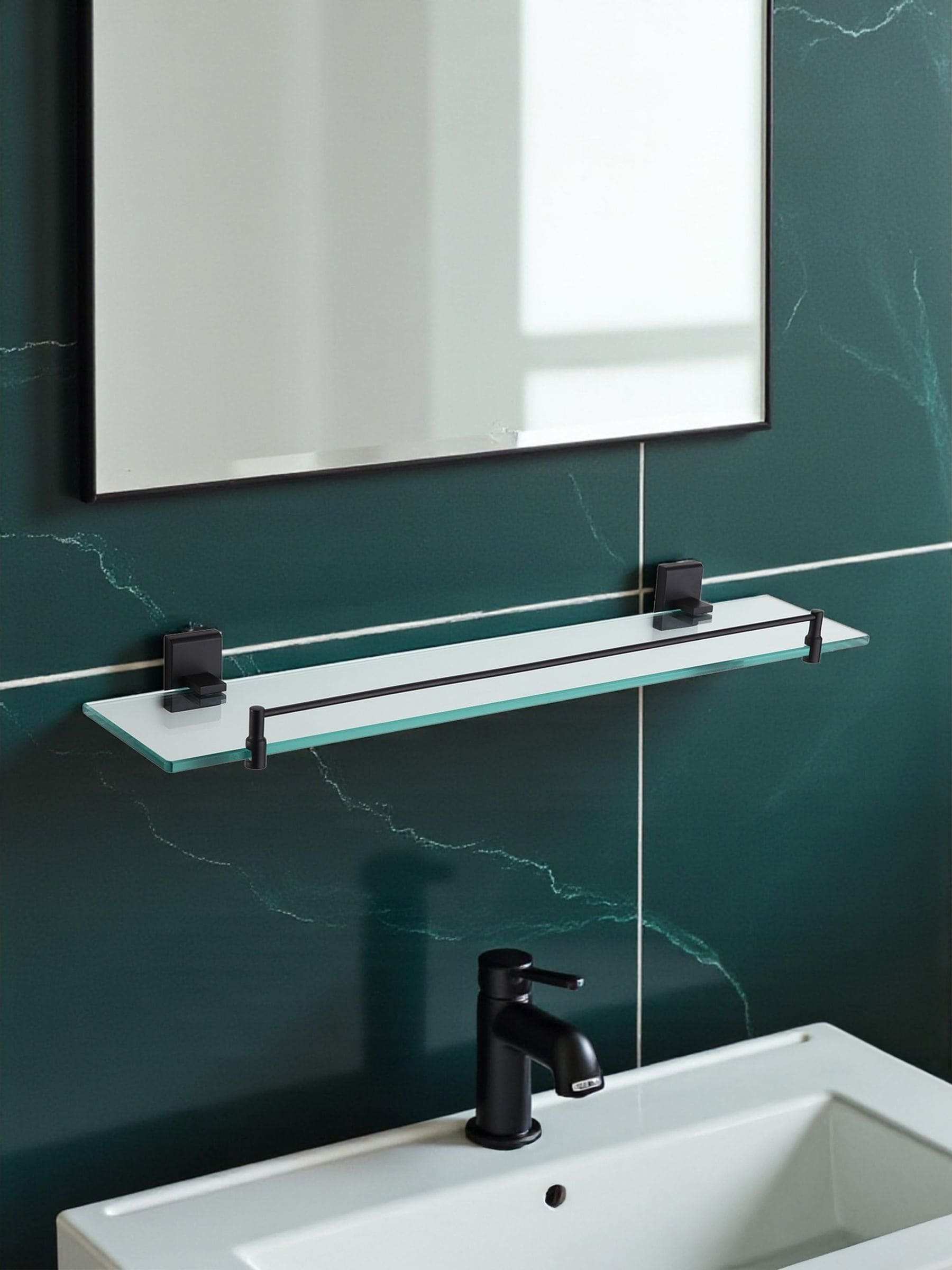 Showerdrape black unity vanity shelf wall mounted (British brand)
