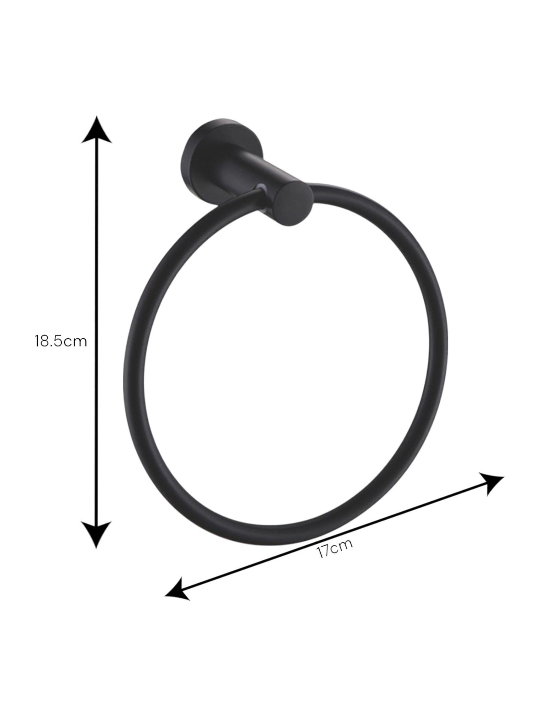 Showerdrape Black Modernity towel ring (British brand)