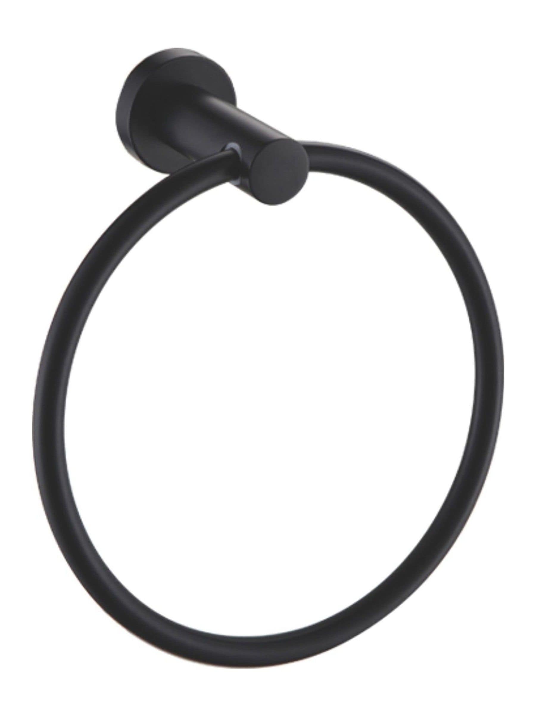 Showerdrape Black Modernity towel ring (British brand)