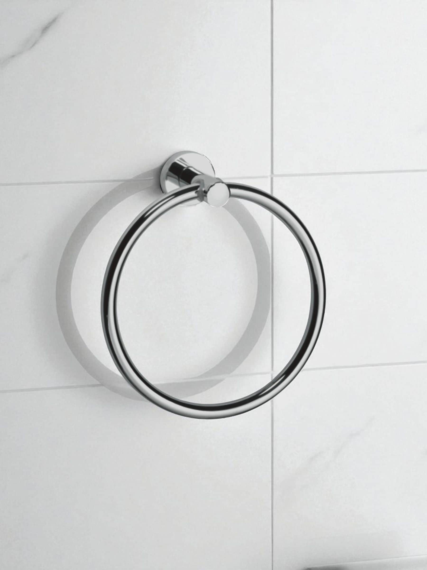 حلقة مناشف مثبتة على الحائط Showerdrape Silver Modernity (علامة تجارية بريطانية)