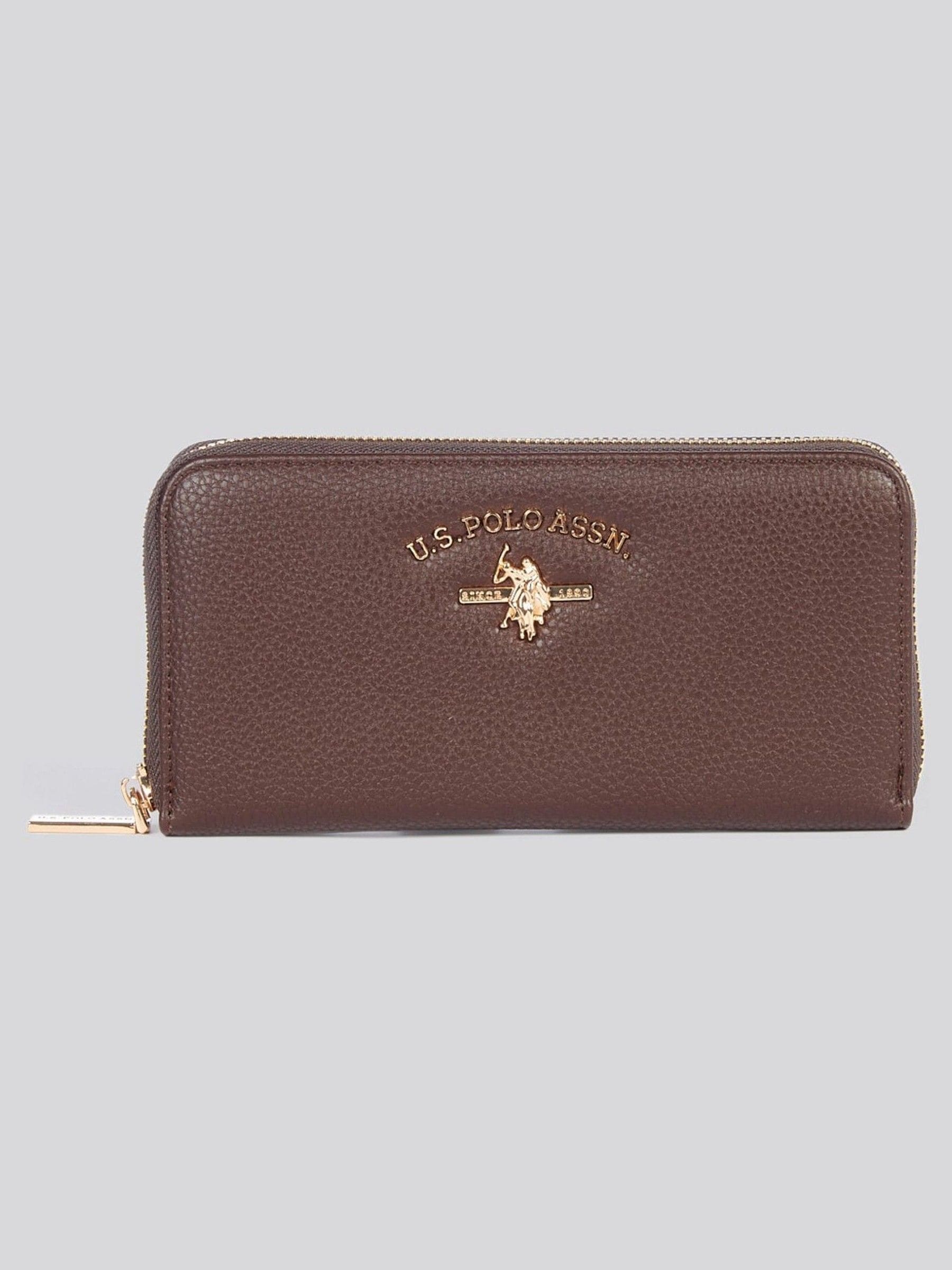 U.S. Polo Assn brown Stanford large zip around wallet - British product