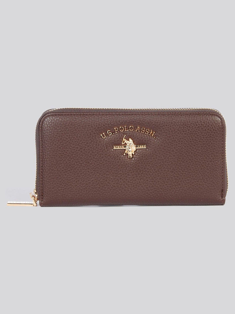 U.S. Polo Assn brown Stanford large zip around wallet - British product