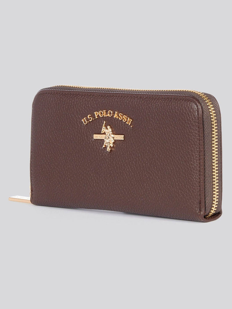 U.S. Polo Assn brown Stanford large zip around wallet - British product