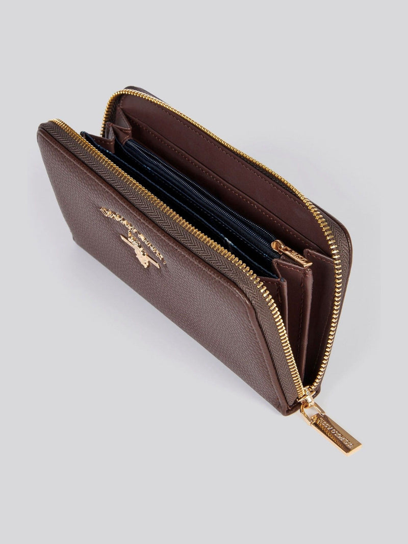 U.S. Polo Assn brown Stanford large zip around wallet - British product
