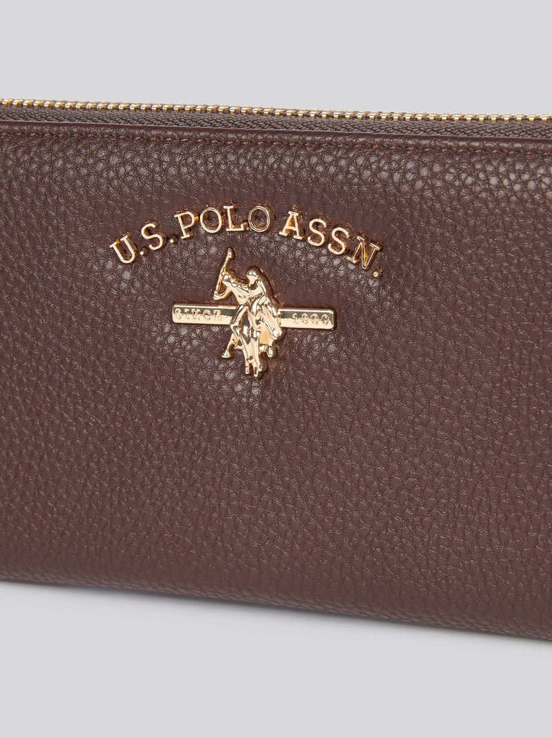 U.S. Polo Assn brown Stanford large zip around wallet - British product