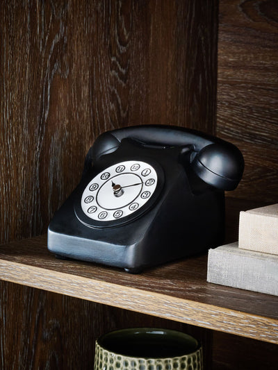 Next Black Retro Phone Mantel Clock- Buy online at McGrocer