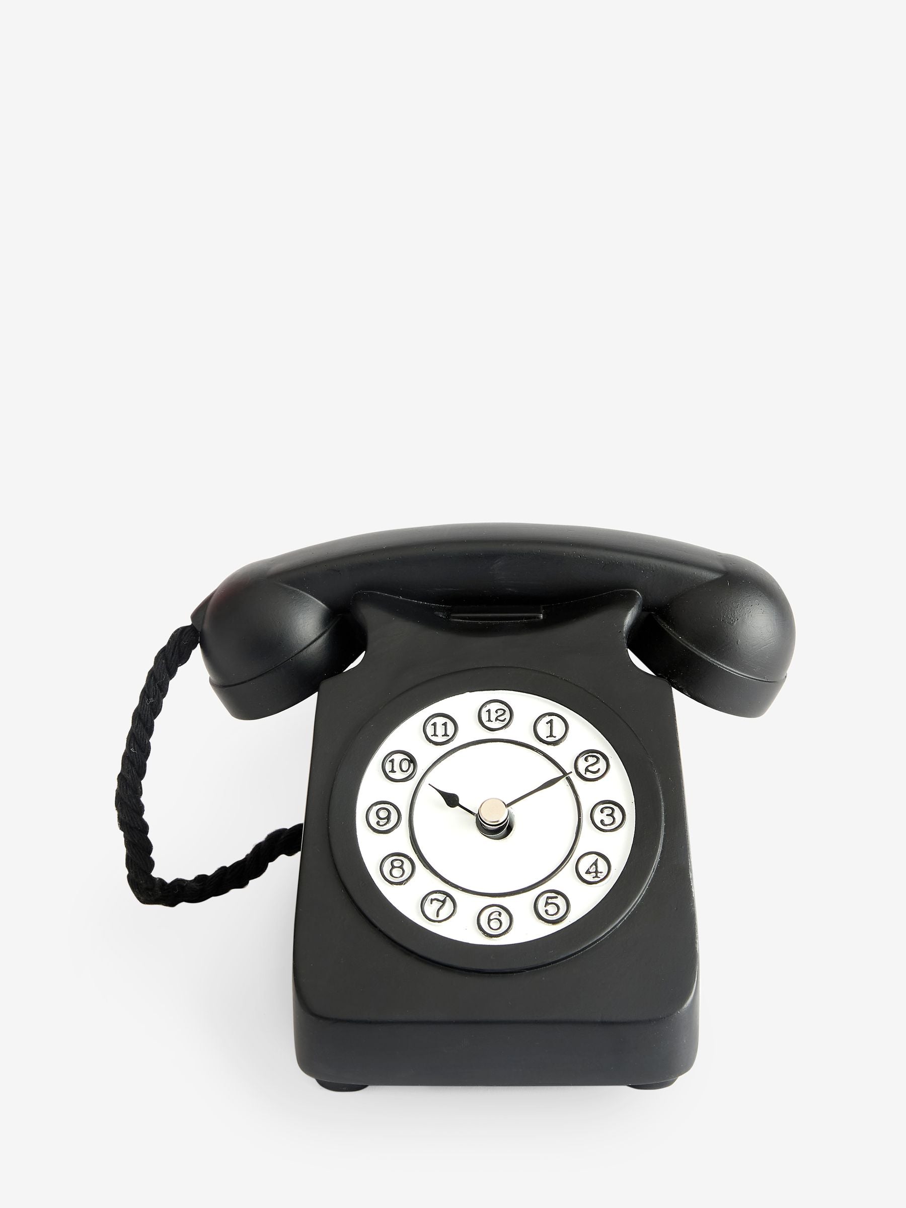 Black retro phone mantel clock - British product
