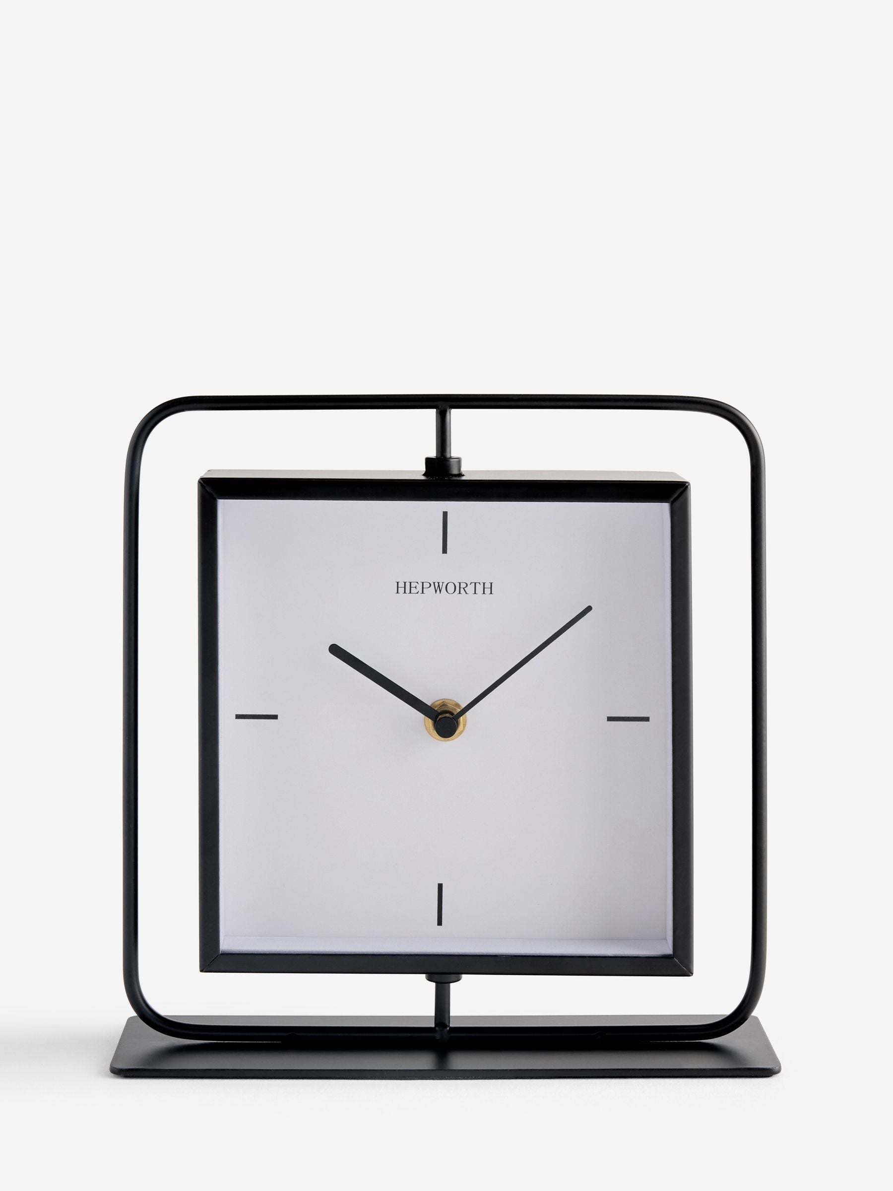 Hepworth Black Swivel Mantel Clock 21cm - British product