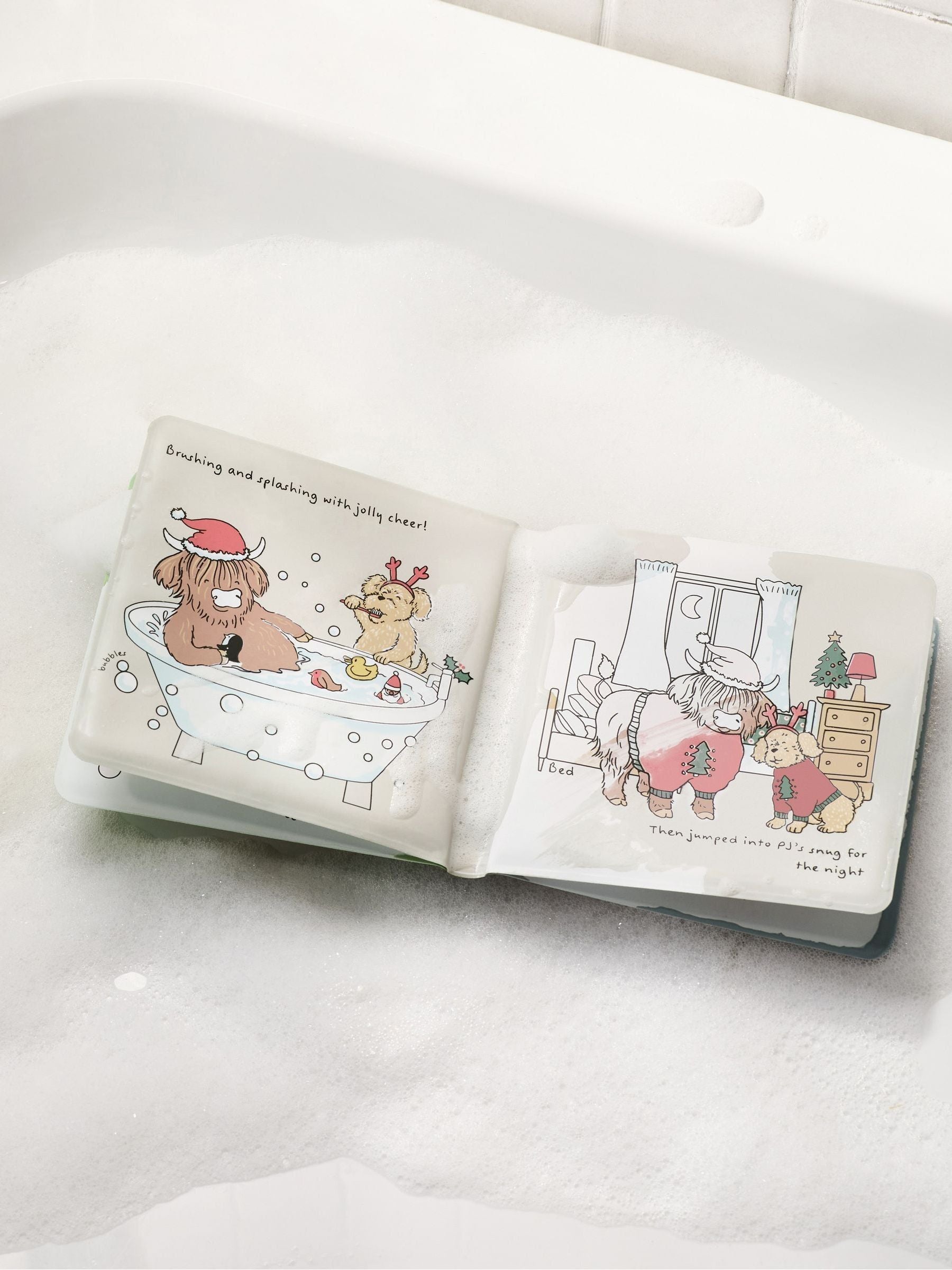 Colour changing bath book Hamish Cow Charlie Cockapoo, imported from the UK