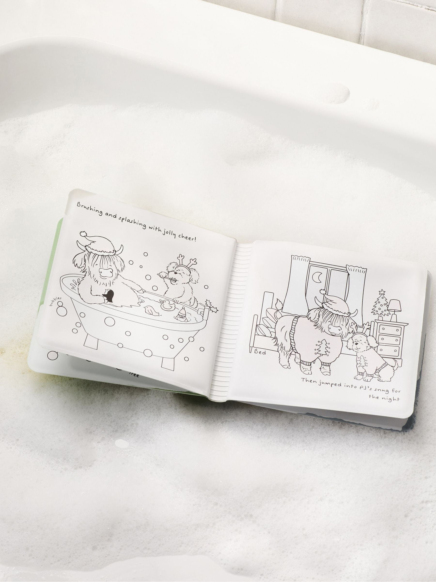 Colour changing bath book Hamish Cow Charlie Cockapoo, imported from the UK
