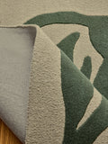 French Connection green abstract leaf wool tufted rug, imported from the UK