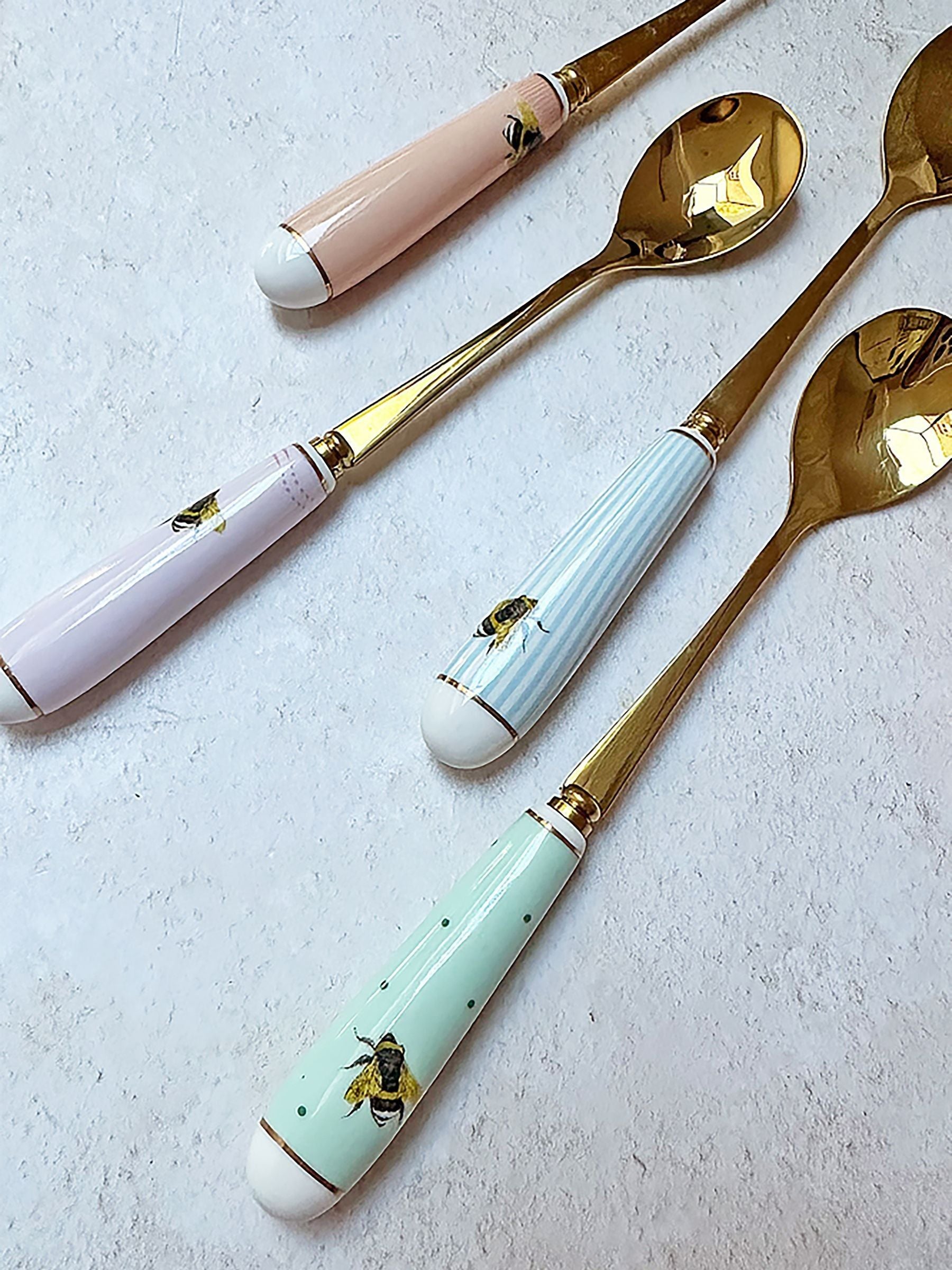 Yvonne Ellen multi bee tea spoons set of 4 (British brand)