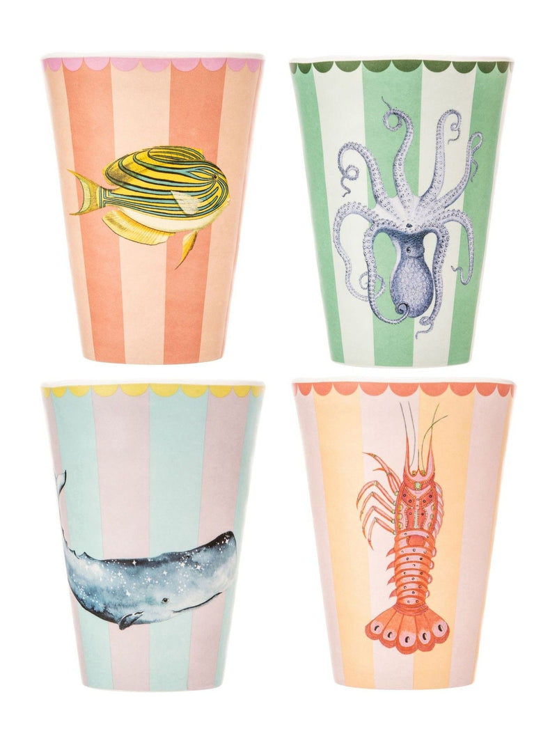 Yvonne Ellen set of 4 multicolour picnic tumblers 10cm (British brand)
