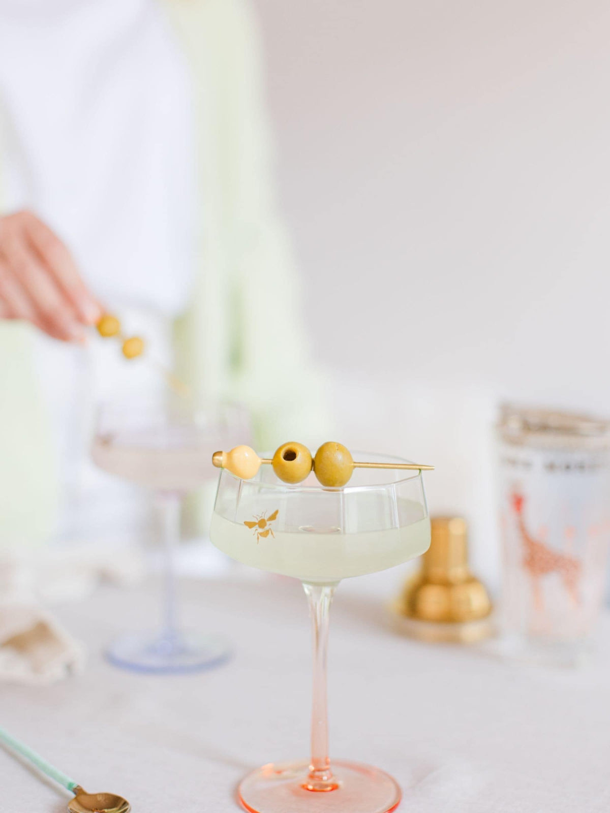 Yvonne Ellen Set of 2 Multi Bee Coupe Glasses