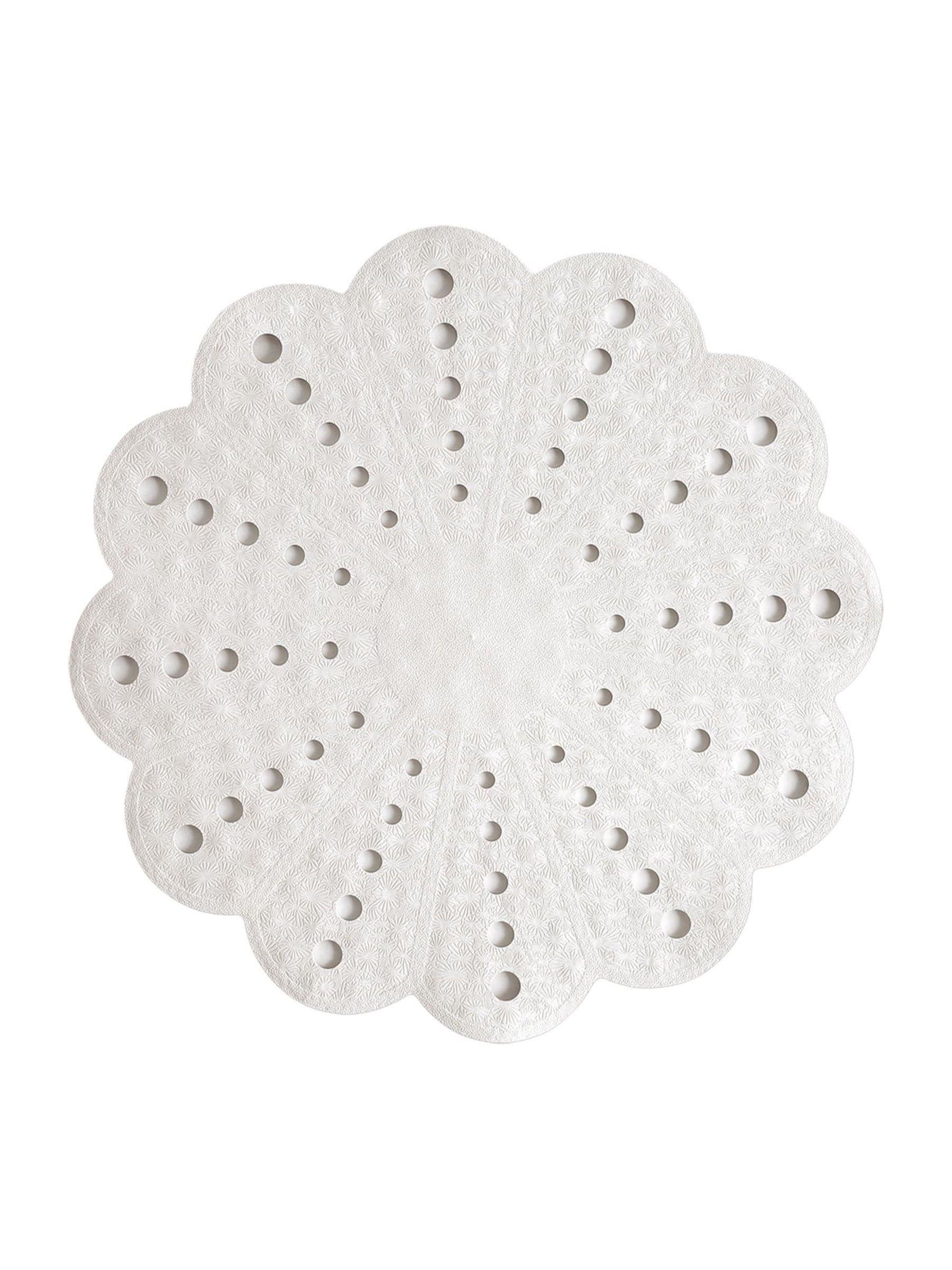 Showerdrape white petal flower shower mat 54cm, imported from the UK