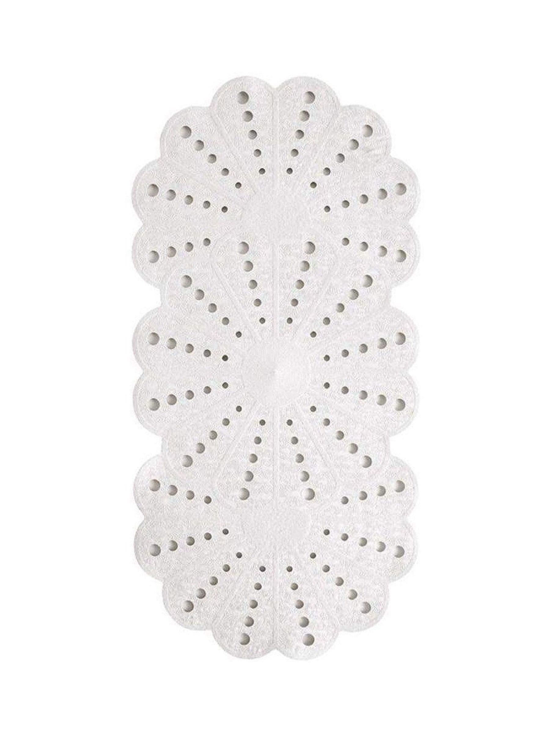 Showerdrape White Petal Flower Bath Mat 74cm, UK version