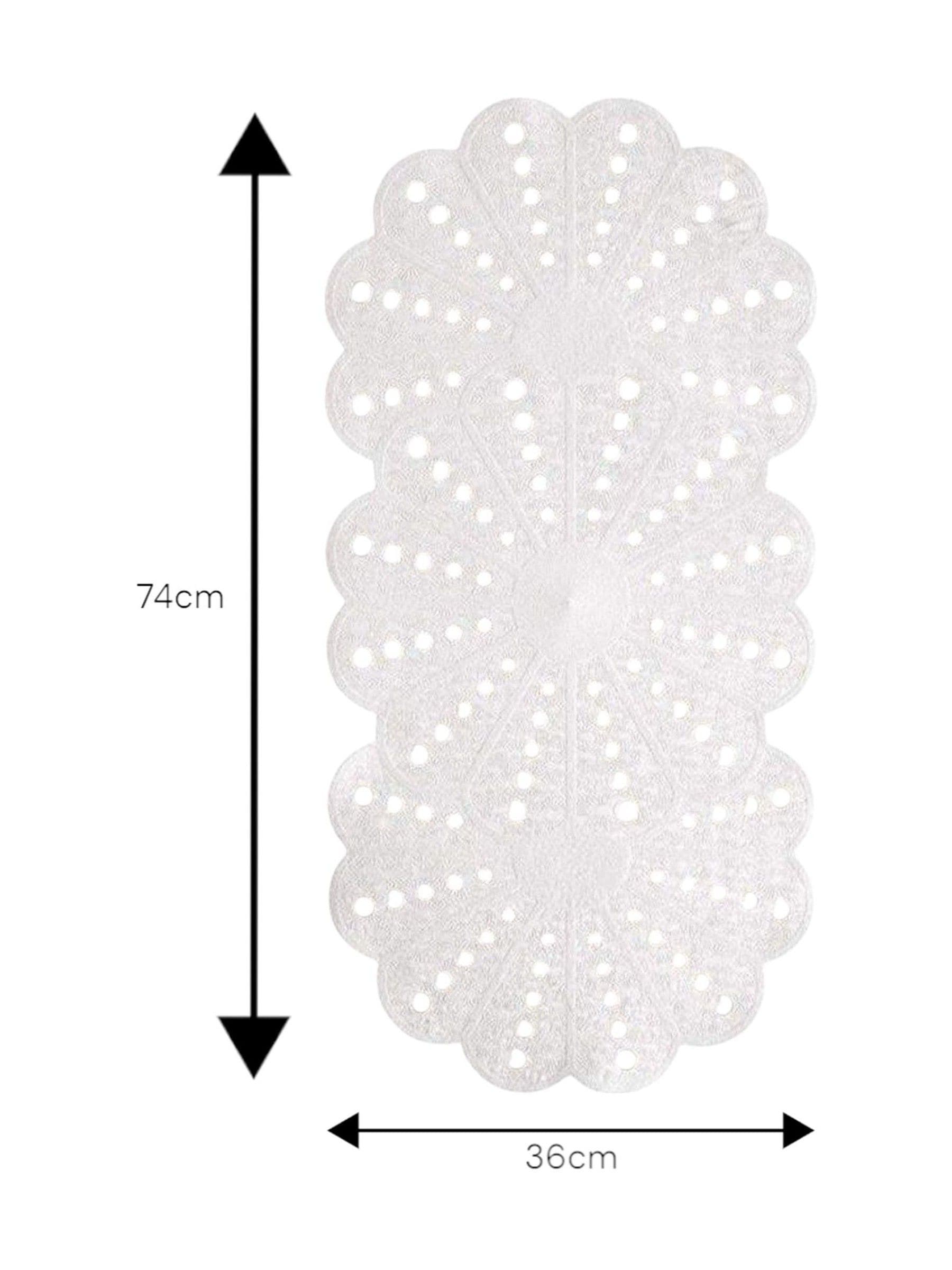 Showerdrape White Petal Flower Bath Mat 74cm, UK version