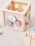 My 1st Years personalised pink wooden activity cube - British product