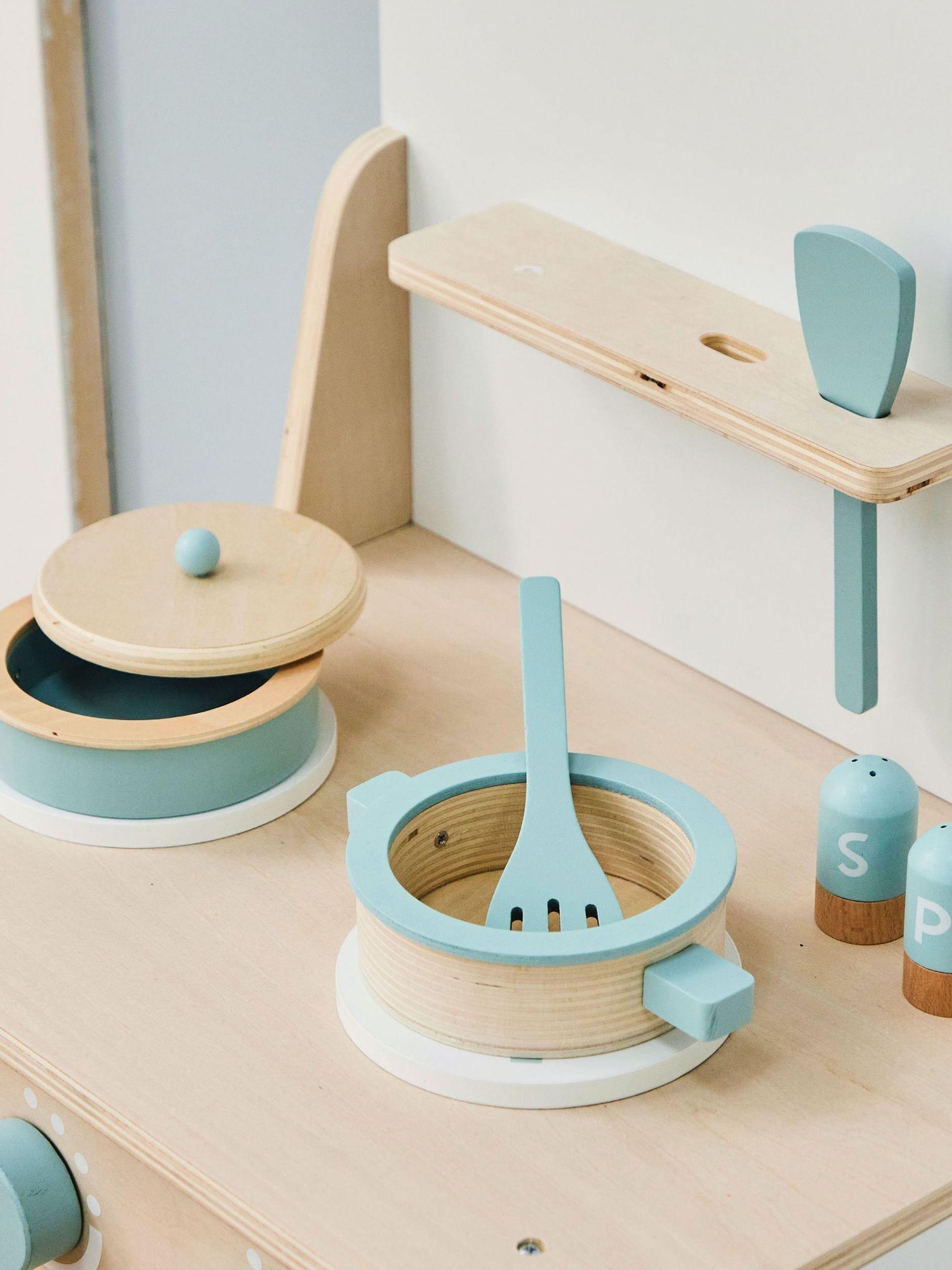 My 1st Years personalised wooden kitchen play set, imported from the UK