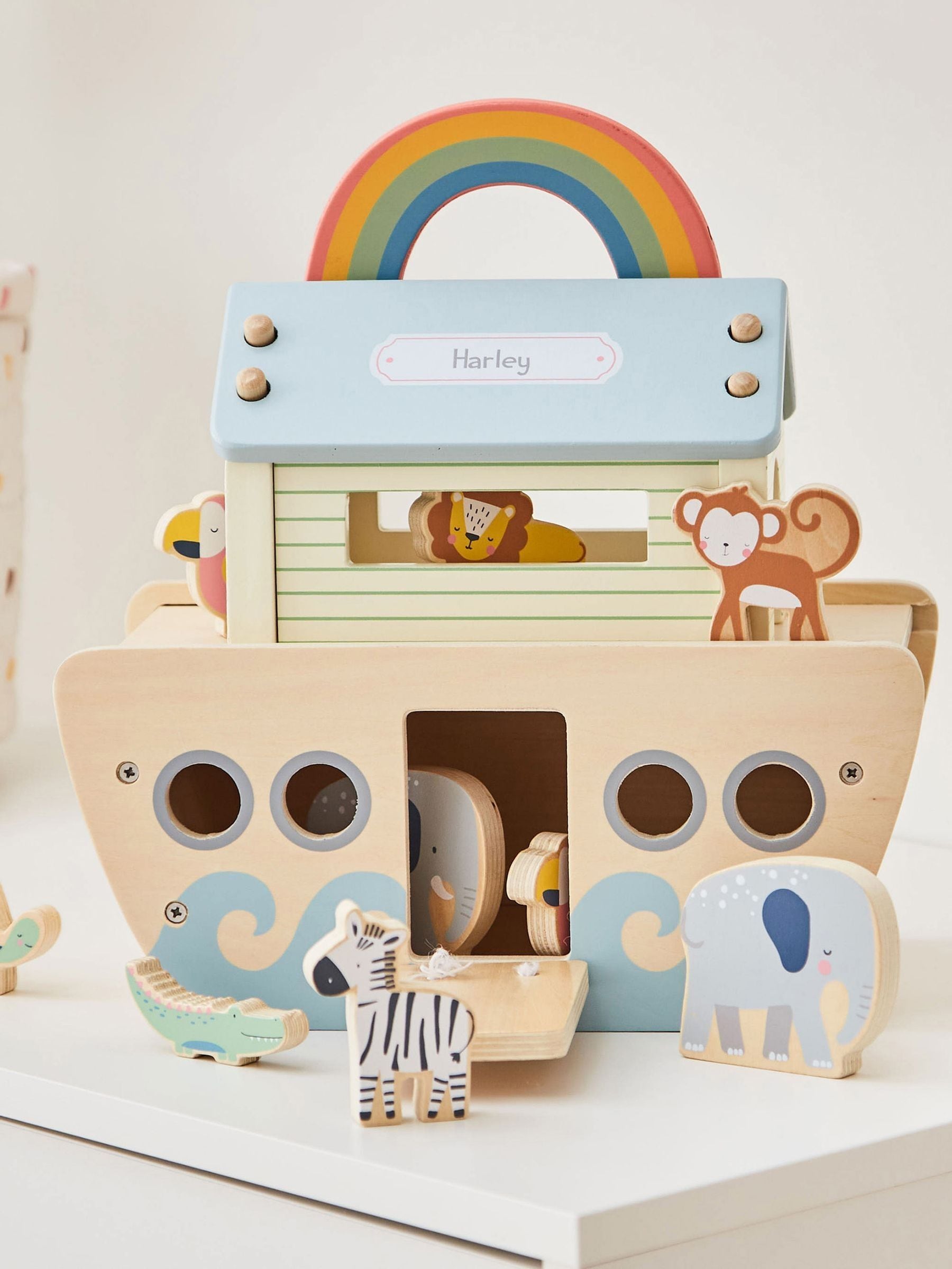 My 1st Years personalised wooden animal ark play set, imported from the UK