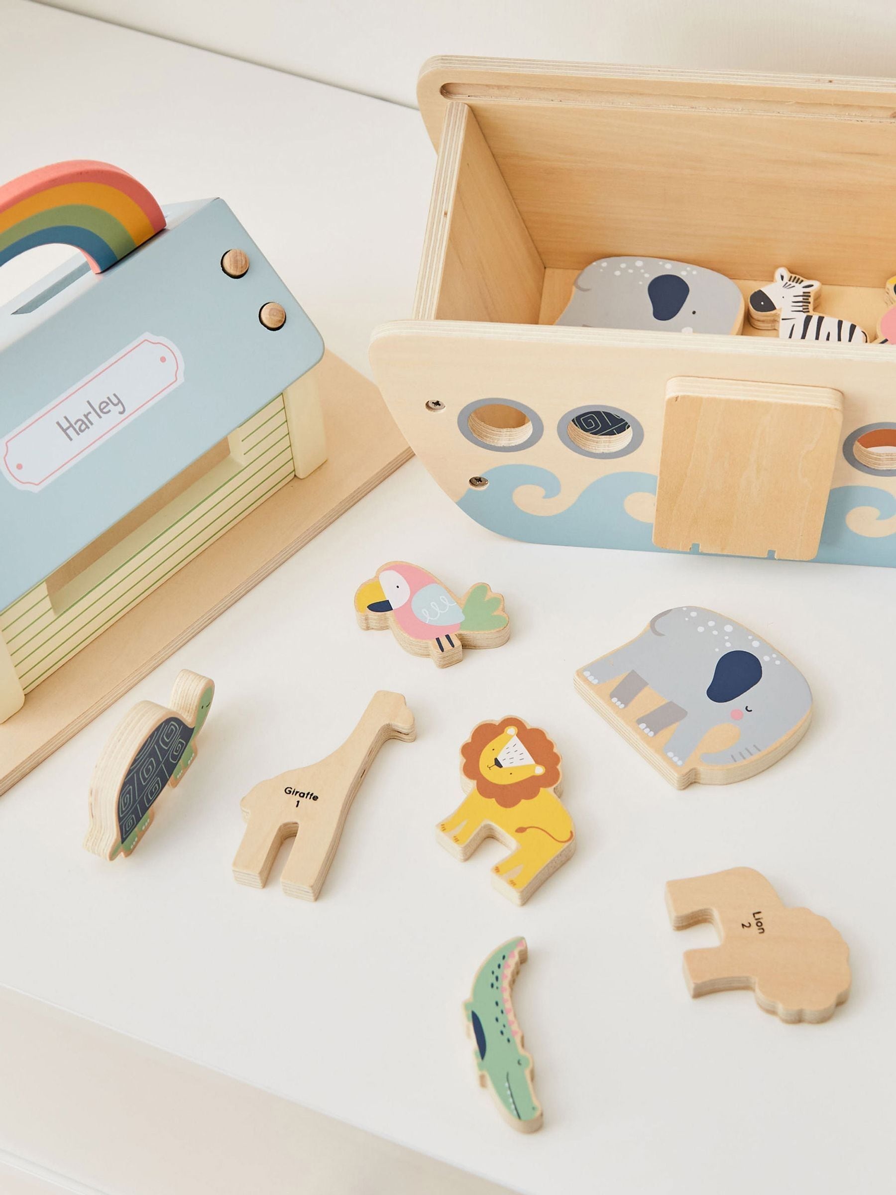 My 1st Years personalised wooden animal ark play set, imported from the UK