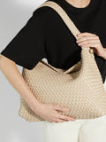 Dune London Brown Deliberate Large Woven Slouch Bag