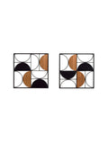 Bronx black metal abstract wall art set of 2, 30x30cm - British product