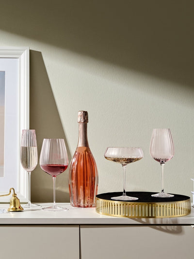 Nude Ensemble de 2 verres coupés ronds rose poussiéreux