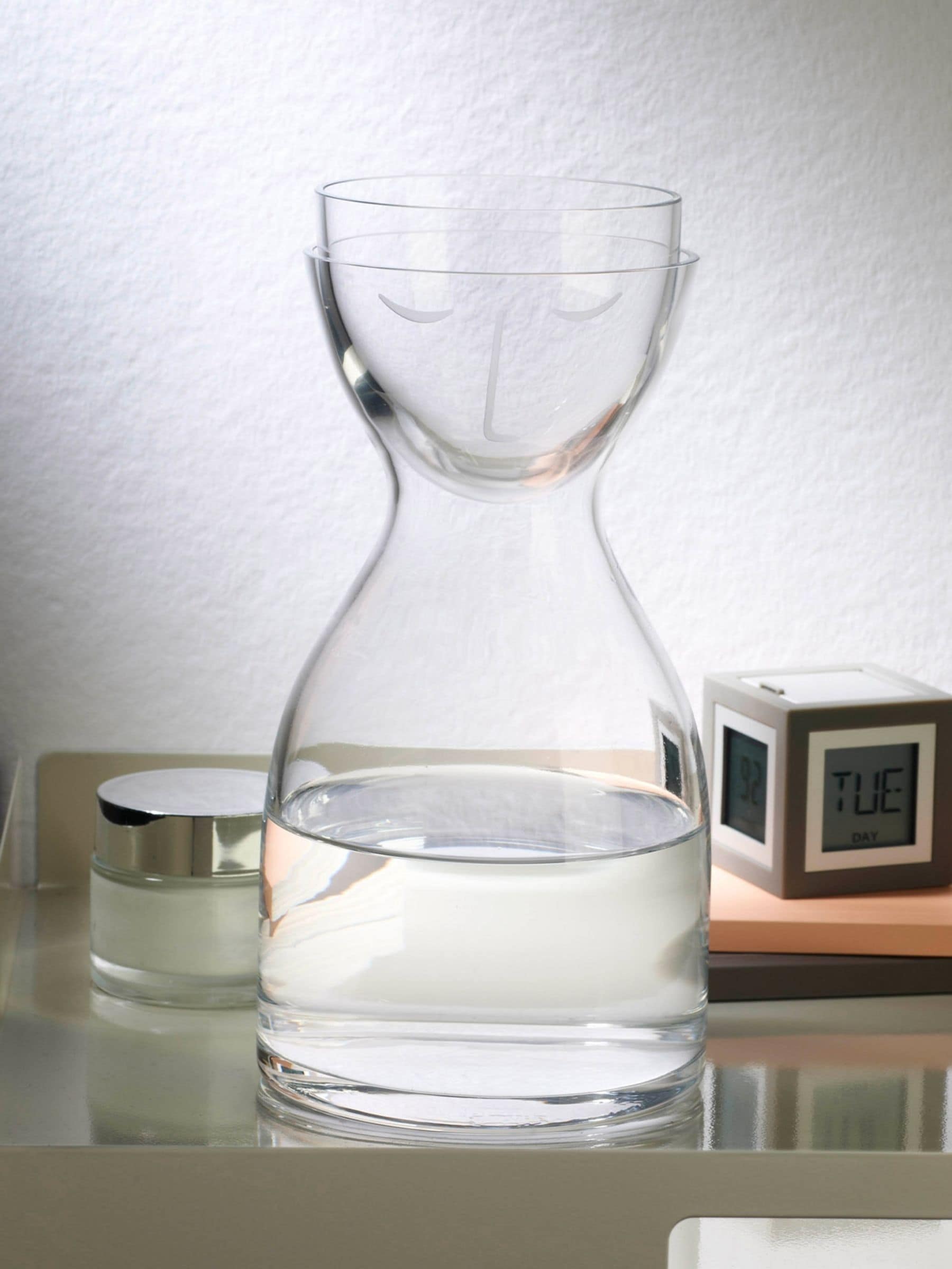 Nude Clear Mr. and Mrs. Short Night Water Jug and Glass Set