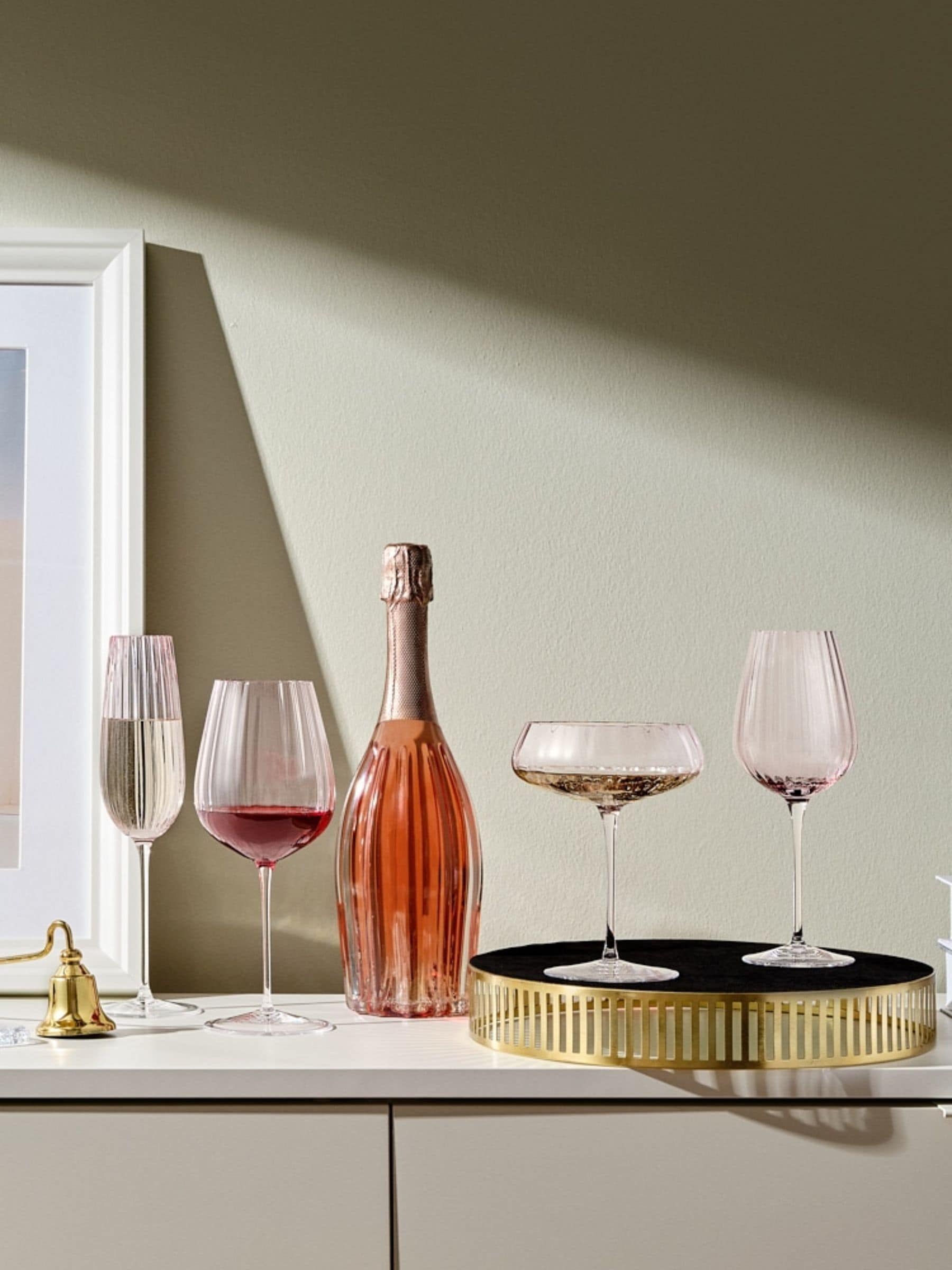 Dusty Rose Round Up red wine glasses set of two, imported from the UK