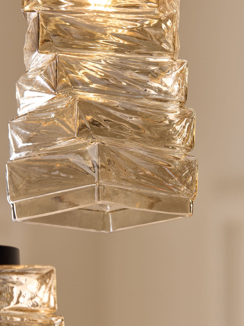 Sosandar black stacked glass cluster light 32cm - British product