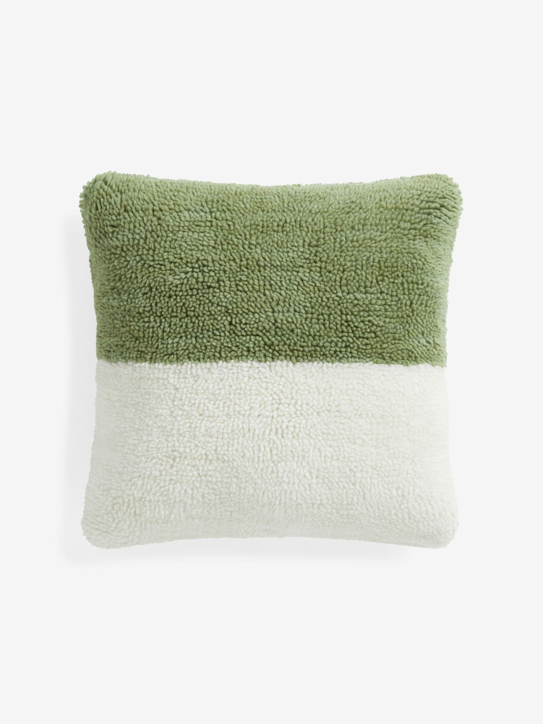 MADE.COM Green Lori tufted berber cushion, imported from the UK
