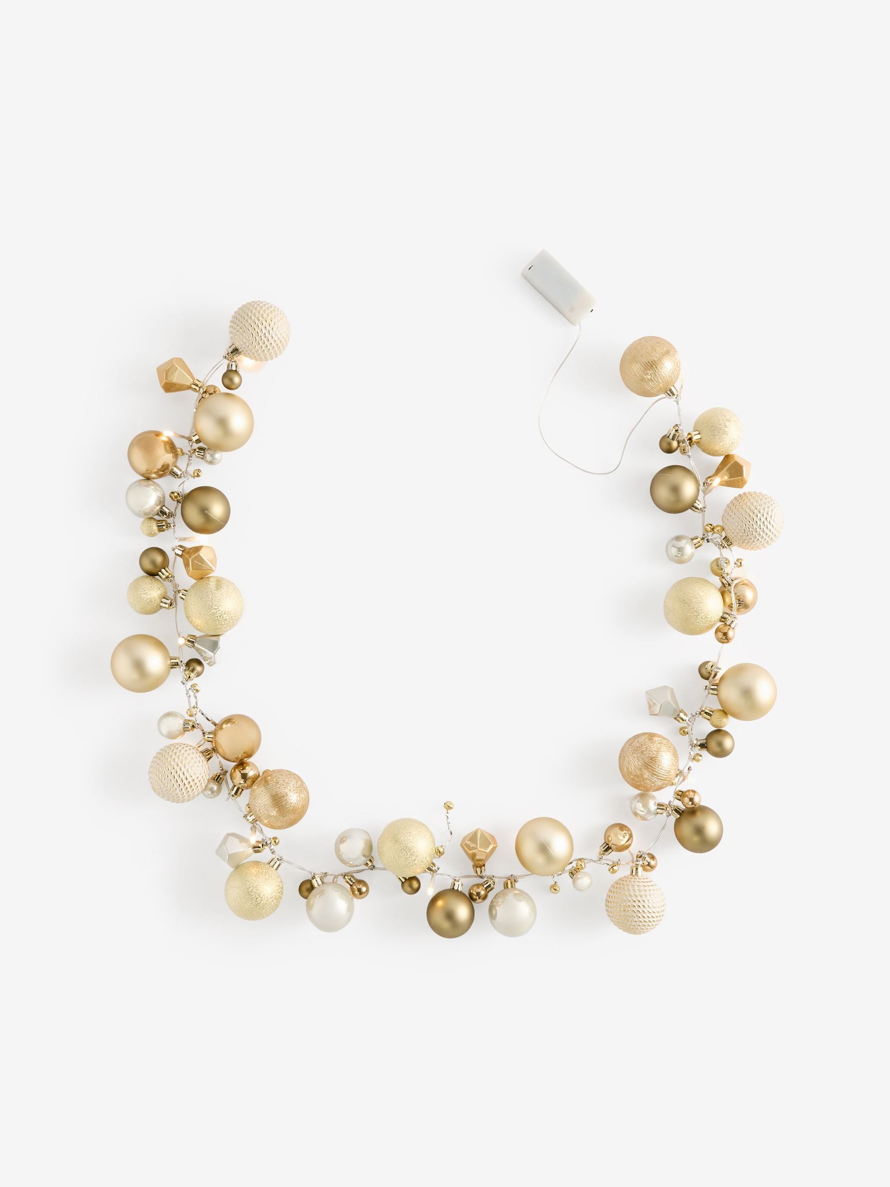 Christmas Garland gold bauble pre-lit 168cm, UK version