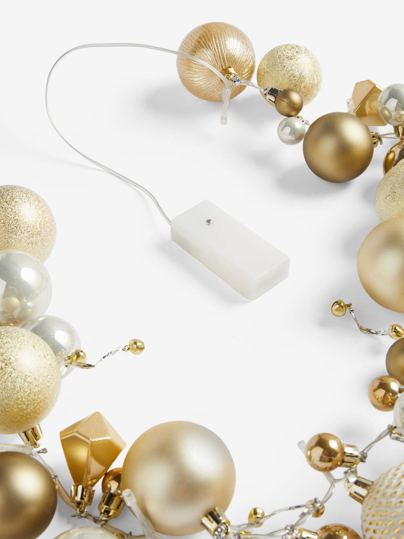 Christmas Garland gold bauble pre-lit 168cm, UK version