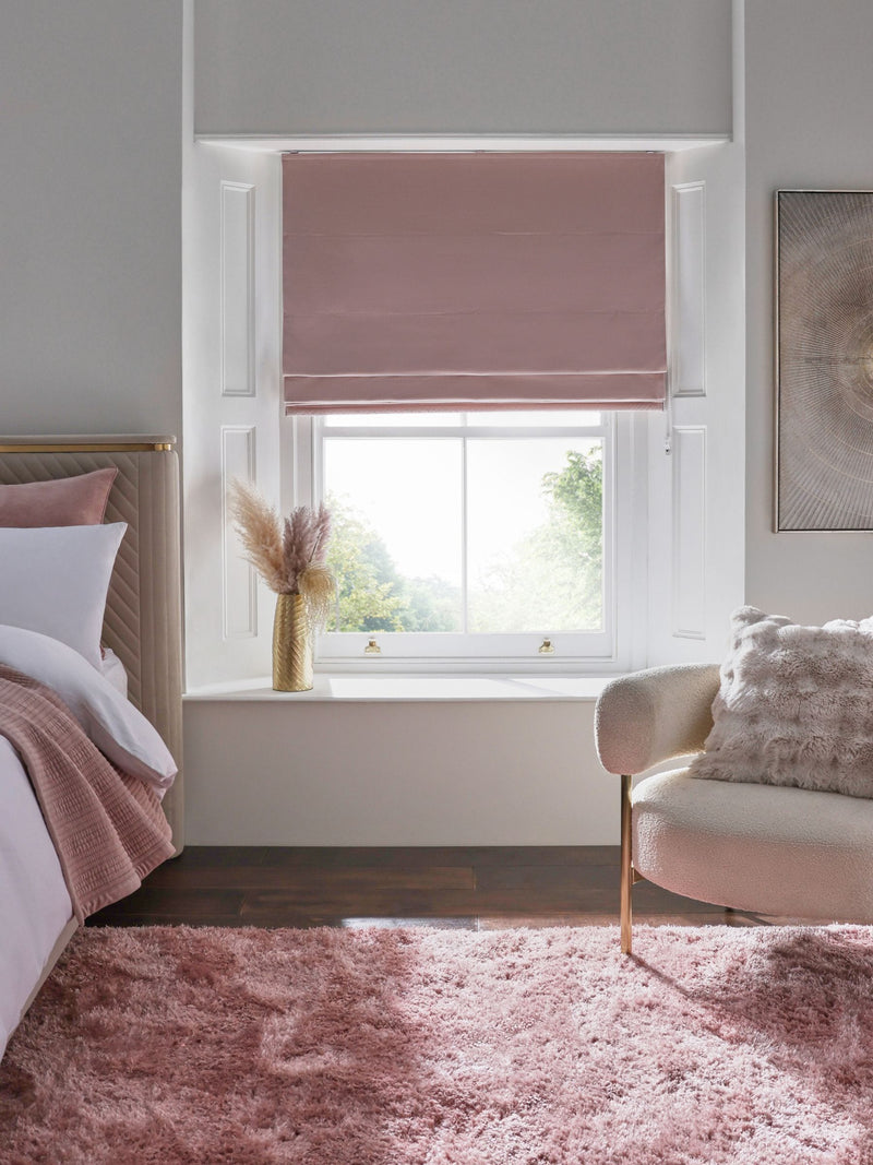 Pink Light Rose Ready Made Blackout/Thermal Matte Velvet Roman Blind