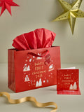 Red Baby's First Christmas gift bag set, imported from the UK