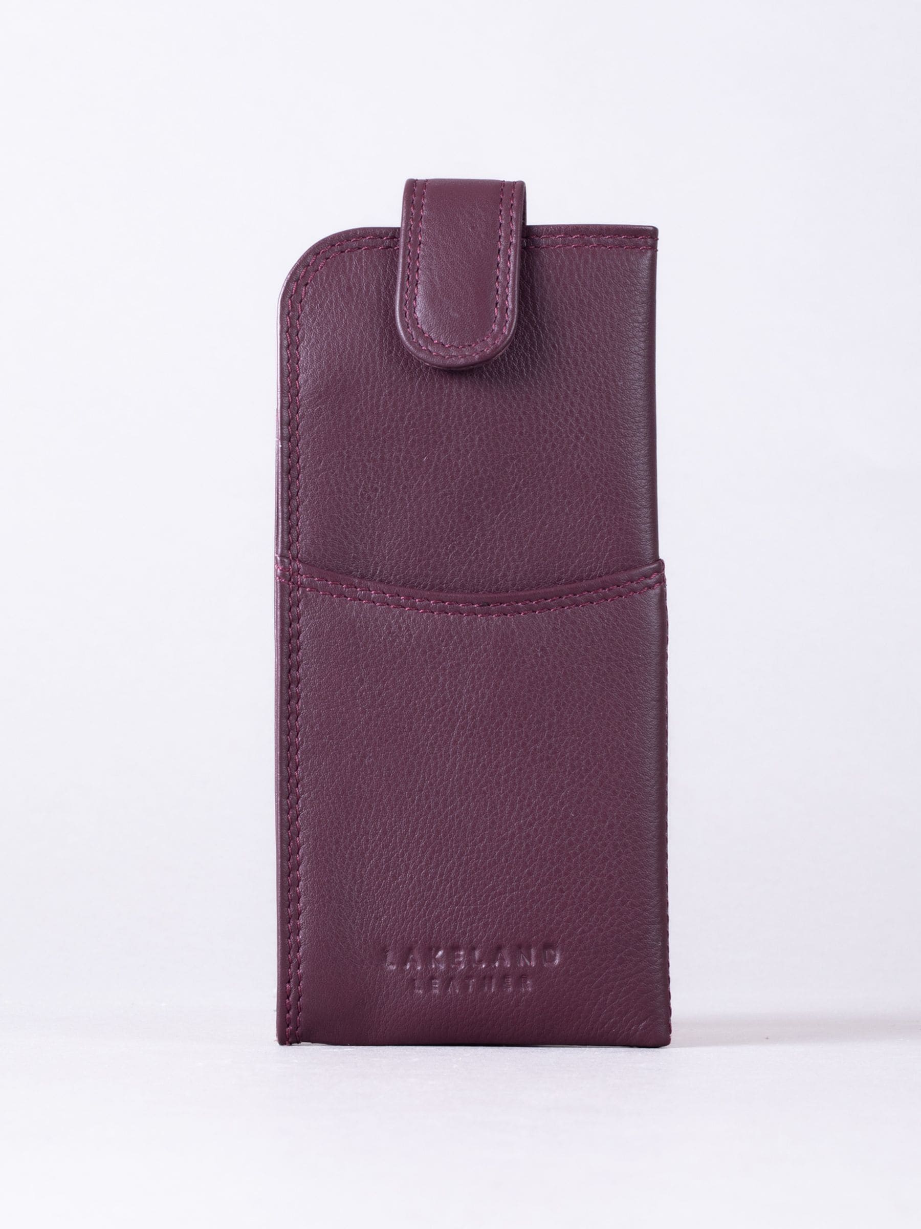 Lakeland Leather Cranberry Leather Glasses Case