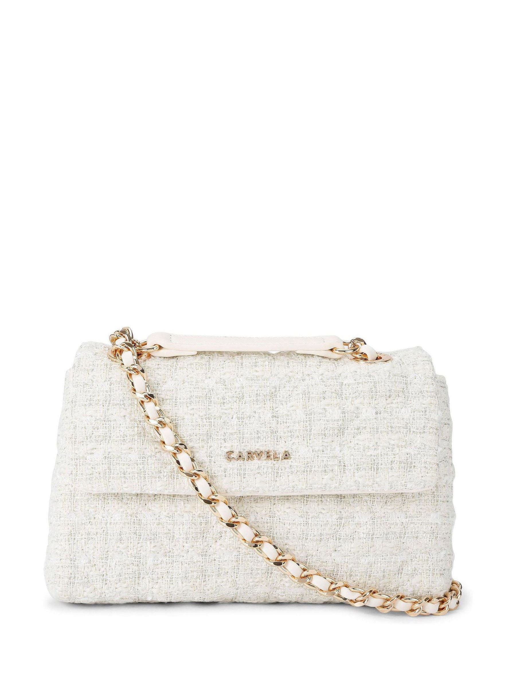 Carvela Off-White Mini Rosa Chain Shoulder Bag