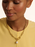 Ted Baker gold tone pearl pendant necklace 45cm (British brand)